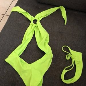 Sexy white one piece green